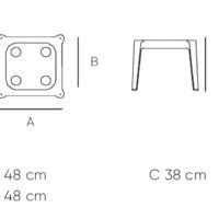 Medidas de la mesa auxiliar Mini