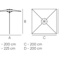 Medidas parasol Ágora