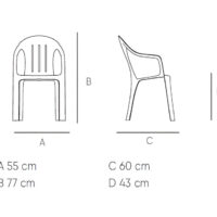 Mesures de la cadira de braços Selva
