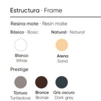 Colores disponibles en la mesa auxiliar Eva Pro