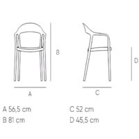Mesures de la cadira de braços Duna