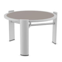 Mesa auxiliar Noa con la estructura de color blanco y el tejido color tórtola