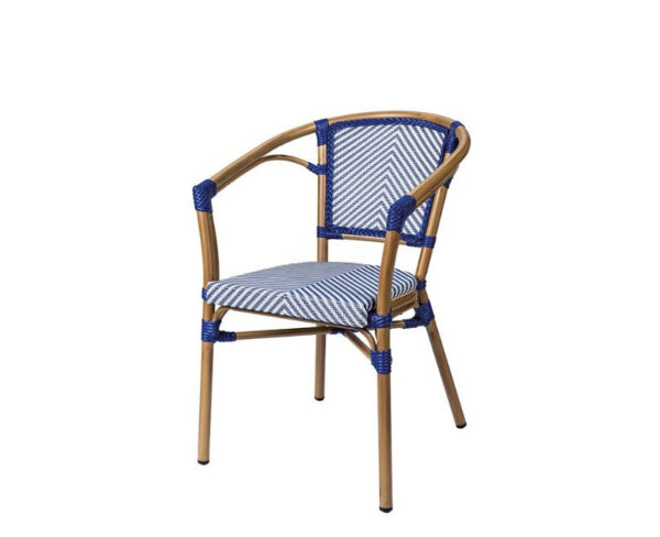Sillón Niza con textilene Uno azul y blanco