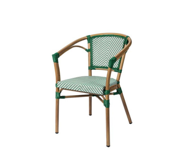 Sillón Niza con textilene Uno verde y blanco