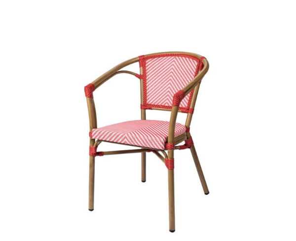 Sillón Niza con textilene Uno rojo y blanco
