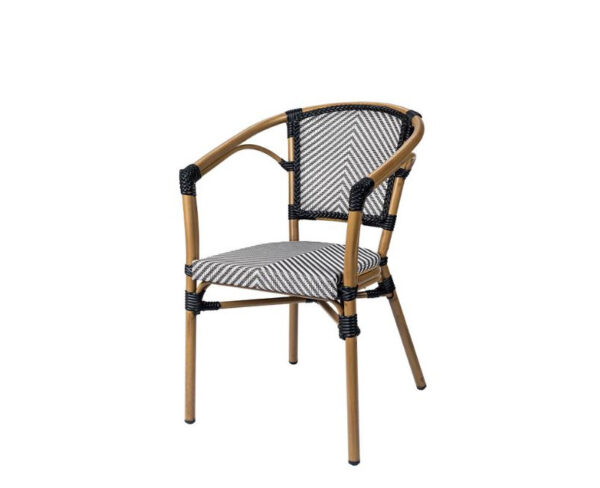 Sillón Niza con textilene Uno negro y blanco