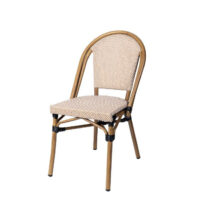 Silla Toulouse con estructura color deco bambú y asiento y respaldo textile latte