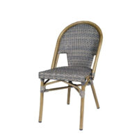 Silla Toulouse con estructura color deco bambú y asiento y respaldo trenzado volcán