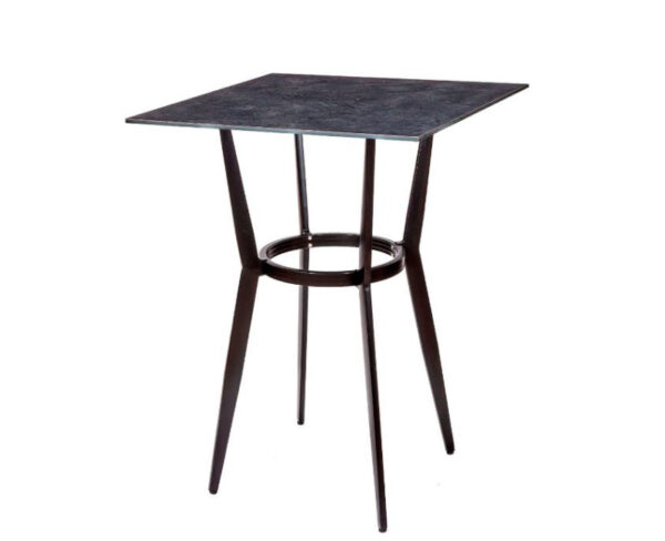 Mesa Louis Alta con estructura negra y sobre compact pizarra