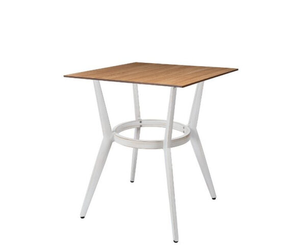 Mesa Louis estructura bambú blanco con sobre de compact roble