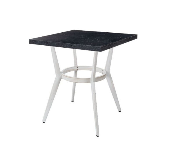 Mesa Louis con estructura bambú blanco y sobre de melamina Zeus