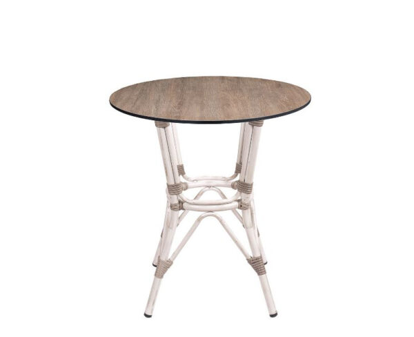 Mesa Dominica con estructura bambú blanco y sobre compact pompeya