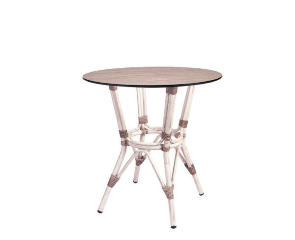 Mesa Dominica con estructura bambú blanco y sobre compact Rural