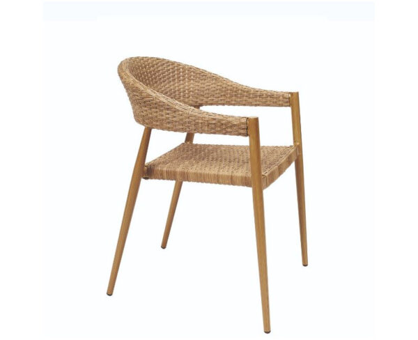 Sillón Ottawa con la estructura roble natural y asiento y respaldo tranzado atlas
