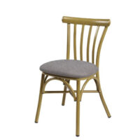 Silla Stoa estructura deco bambú y asiento PU gris