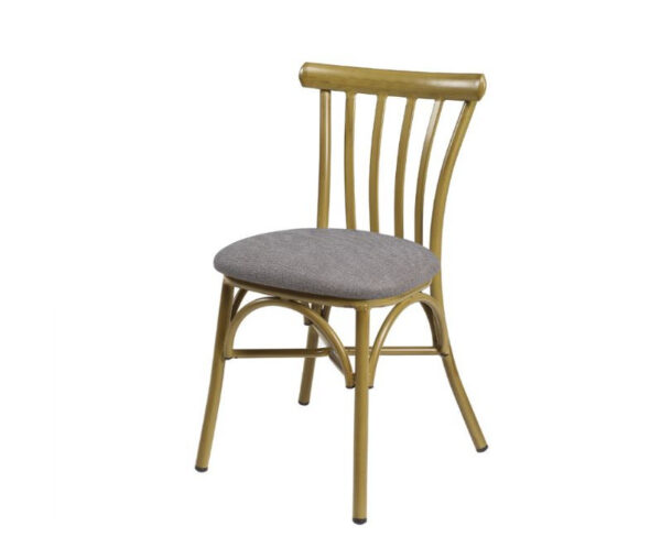 Silla Stoa estructura deco bambú y asiento PU gris