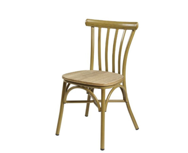 Silla Stoa estructura deco bambú y asiento roble vintage