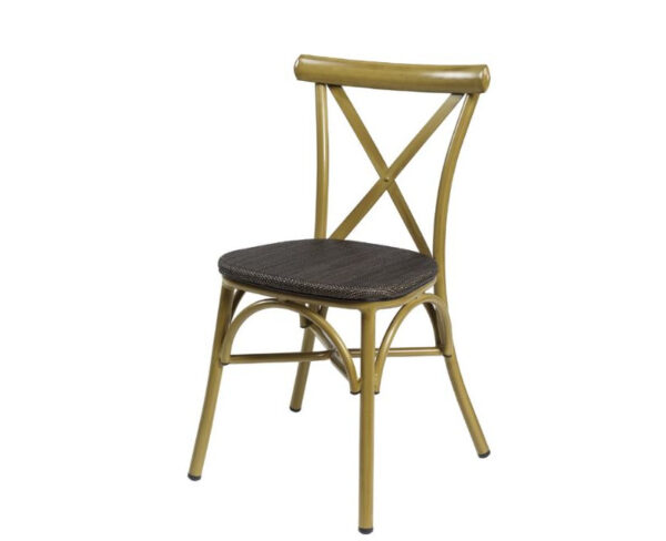 Silla Atenas con estructura deco bambú y asiento textilene negro