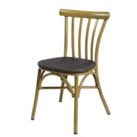 Silla Stoa estructura deco bambú y asiento textilene negro