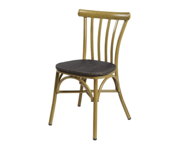 Silla Stoa estructura deco bambú y asiento textilene negro