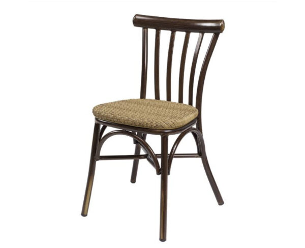 Silla Stoa estructura deco nogal y asiento trenzado atlas