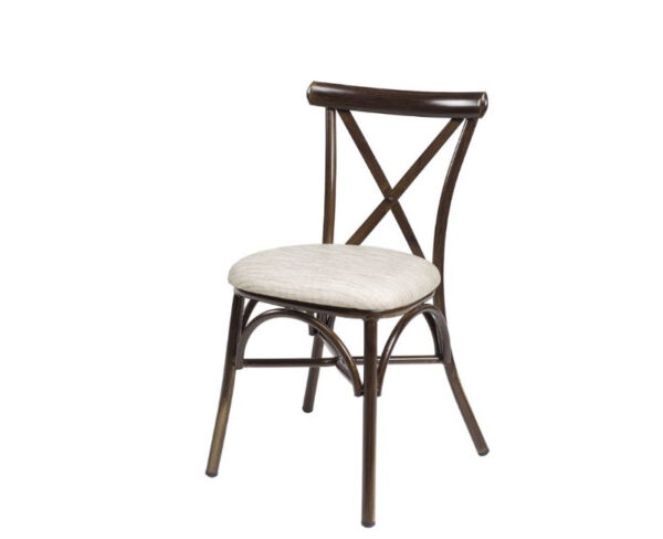 Silla Atenas con estructura deco nogal y asiento PU en indiana
