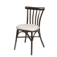 Silla Stoa estructura deco nogal y asiento PU Indiana