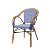 Sillón Anglet con acabado textilene duo azul-blanco