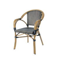 Sillón Anglet con acabado textilene negro