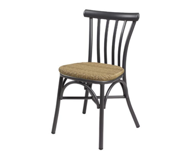 Silla Stoa estructura grafito y asiento trenzado atlas