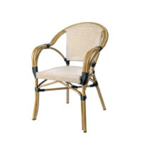 Sillón Anglet con acabado textilene latte