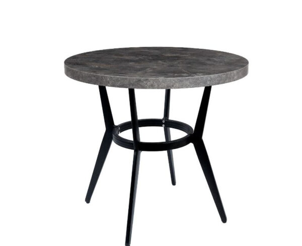 Mesa Louis con estructura negra y sobre de melamina piedra