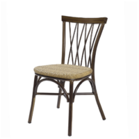 Silla Nenúfar estructura deco nogal y asiento atlas