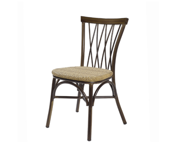 Silla Nenúfar estructura deco nogal y asiento atlas