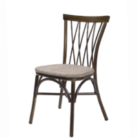 Silla Nenúfar estructura deco nogal y asiento textilene otoño