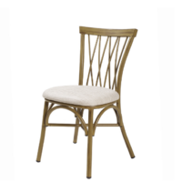 Silla Nenúfar estructura deco bambú y asiento indiana