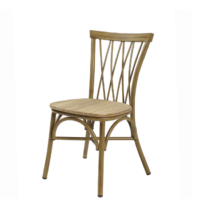 Silla Nenúfar estructura deco bambú y asiento roble vintage