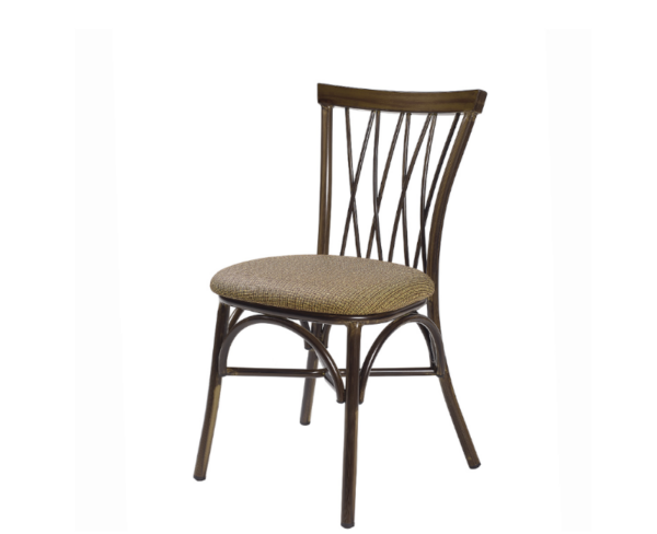 Silla Nenúfar estructura deco nogal y asiento panamá