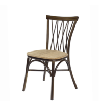 Silla Nenúfar estructura deco nogal y asiento roble vintage