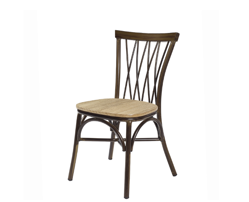 Cadira Nenúfar estructura deco nogal y asiento panamá