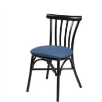 Silla Stoa estructura negra y asiento PU Azul