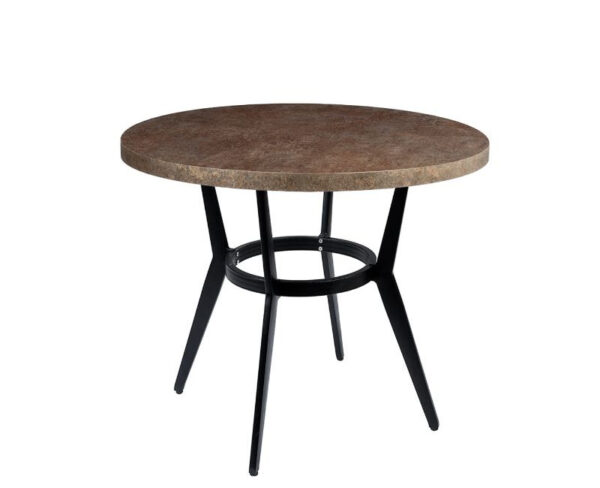 Mesa Louis con estructura negra y sobre de melamina bronce