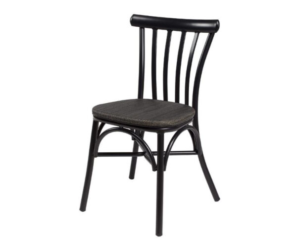 Silla Stoa estructura negro y asiento textilene negro