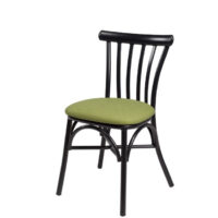 Silla Stoa estructura negra y asiento PU Verde