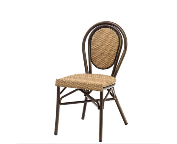 Silla Rambla estructura deco nogal, respaldo atlas y asiento trenzado atlas