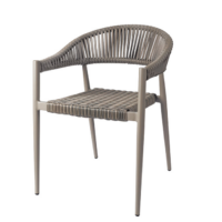 Sillón Ottawa con estructura deco stone y asiento y respaldo trenzado stone