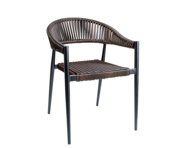Sillón Ottawa con estructura negra y acabado