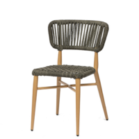 Silla Marsella con estructura en roble natural y cuerda gris