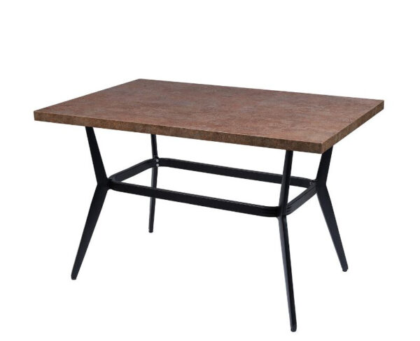 Mesa Louis Rectangular con estructura negra y sobre de melamina bronce