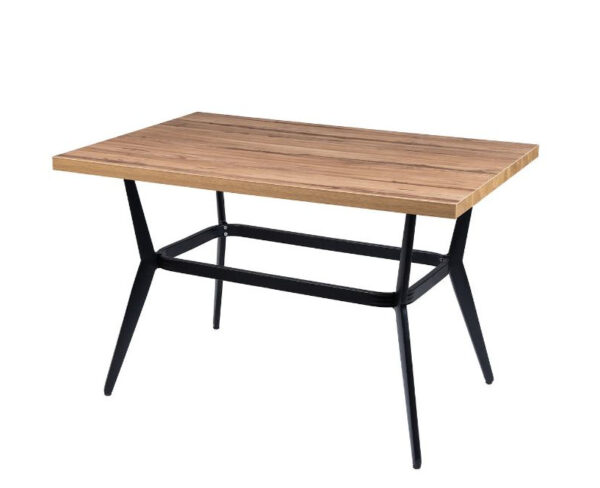 Mesa Louis Rectangular con estructura negro y sobre de melamina Olmo